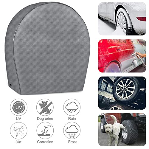 Tire Covers for RV Wheel Set of 4 Non-Woven Wheel Covers Waterproof UV Coating Tire Protectors Universal Fit for RV Trailer Camper Truck Jeep SUV Car Wheel, Fits Tire Diameters 30-32” - size: 30-32”