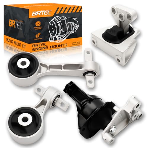BRTEC Engine Motor Mounts & Transmission Mount Set Compatible with Honda Civic 2006-2011 1.8L Replace# 50820-SVA-A05, 50850SNAA81, 50880-SNA-A02, 50890-SNA-A02