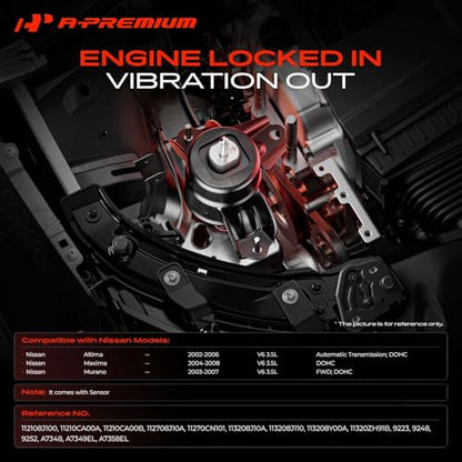A-Premium Set of 3 Engine Motor Mount Kit Compatible with Nissan - style: 3PCS (2002-2006 Altima V6 3.5L Automatic)