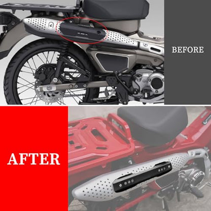 CT125 Exhaust Heat Shield Guard Accessories Compatible with Hunter Cub CT 125 Trail125 2020-2024 Aluminum Silencer Pipe Protection Guards (Black) - color: black1