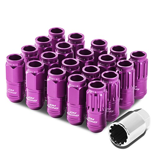 Auto Dynasty M12 x 1.5 Open End Design 16-Piece Aluminum Alloy Wheel Lug Nuts + 4 x Lock Nut + 1 x Lock Nut Key (Purple) - color: Purple