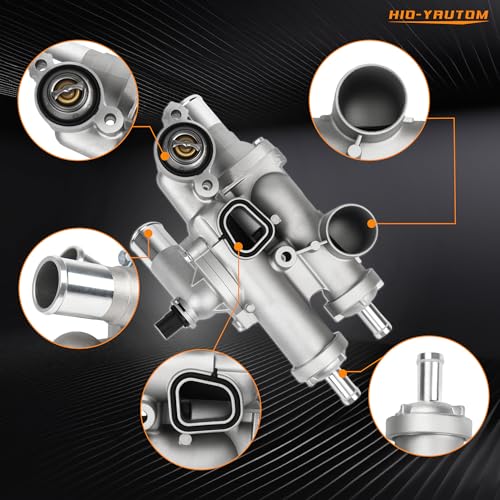68003582AB Upgraded Aluminium Engine Coolant Thermostat Housing Assembly Compatible with Chrysler 200 Sebring Dodge Avenger Caliber Journey Jeep Compass Patriot 2.4L 2007-2020 with Sensor #902-319
