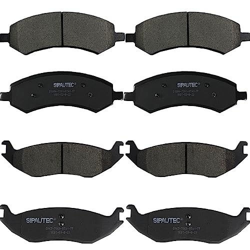 SIPAUTEC-Front & Rear Carbon Fiber Ceramic Brake Pads Replacement For 2006-2016 2017 2018 Dodge Ram 1500 5 Lug - style: D1084-D967