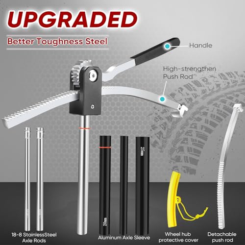 Dirt Bike Tire Changing Tool Kit Complete Package for Motocross, Enduro, Dirt Bikes 16"-21" Wheels, Includes 15/17/20/25mm Axles, Black
