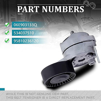 IRONTEK 06E903133Q Belt Tensioner Pulley Assembly Fit for Audi (2010-2011 S4/ 2005-2008 A4/ 2005-2009 A4 Quattro/ 2011 A4 Quattro/ 2008-2010 A5/ 2008-2011 A5 Quattro/ 2009-2012 Q5) #06E903133A - size: 06E903133Q