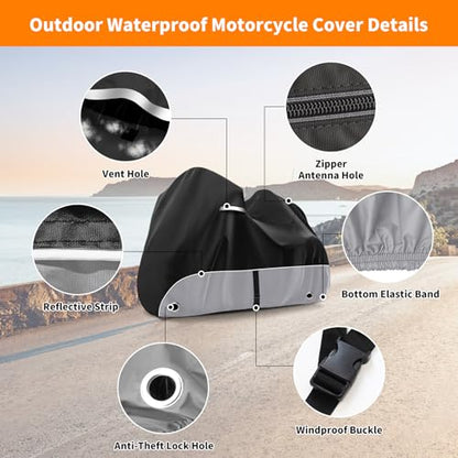 Trike Cover, Heavy Duty 420D Outdoor Three Wheeler Cover, Grey - color: Grey, size: Trike