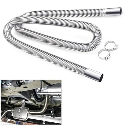 COLOR TREE 78.7inch Universal Stainless Steel Exhaust Pipe 1inch ID Parking Air Heater Tank Diesel Gas Vent Hose Length for Car Truck - size: 2M / 2.5CM