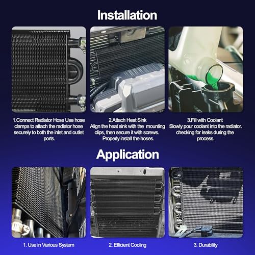 Oil Cooler 6 Pass Aluminium Transmission Cooler,5/16" Universal 6 Rows