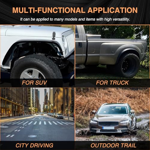 DREAMOTOR Fender Flares 6" Universal Fender Flares Black Flexible PP Material 4 PCS Wide Body Kit Wheel Arches for Cars, SUVs, Trucks & Off-Road Vehicles Compatible with Jeep Wrangler JK TJ Ford F-150 - style: Style 2