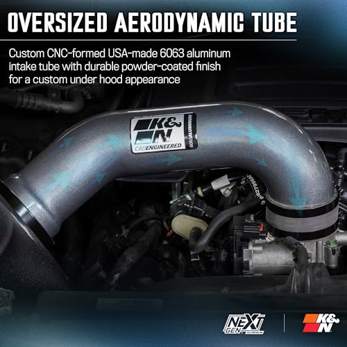 K&N NextGen Aluminum Cold Air Intake System: High-Flow Cotton Filter: Compatible with 2019-2026 DODGE/RAM 1500; 70-1578 - style: NextGen Metal Intake