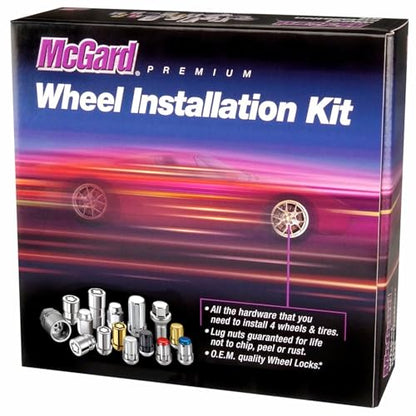 McGard 84538 Black (M12 x 1.5 Thread Size) Bulge Style Cone Seat Wheel Installation Kit for 5-Lug Wheels