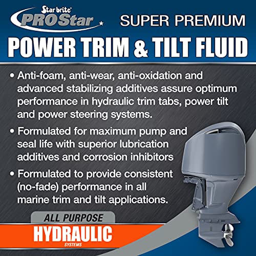 STAR BRITE Power Trim & Tilt Fluid - Formulated for Maximum Pump and Seal Life With Special Anti-Wear, Anti-Foam Additives, Superior Lubrication Additives and Corrosion Inhibitors - style: 10 Oz
