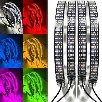 15.5 Inch Quad Row RGBW Wheel Lights for Truck & Car | Smart Wheel Ring Lights with Brake Light & White Courtesy, IP67 Waterproof, App+RF Remote Control - size: Quad Row-15in