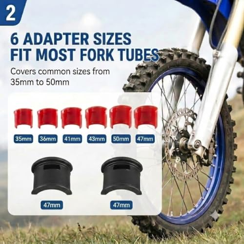 Universal Motorcycle Bike Fork Seal Driver Tool Kit 35mm-50mm Adjustable Fork Seal Installer Split Design Driver for Harley Yamaha Honda Dirt Bike 41mm 43mm 46mm 49mm 50mm Fork Tube Seal Tool