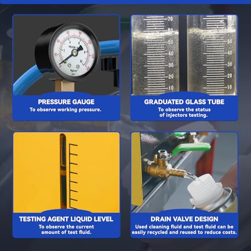 AUTOOL Fuel Injector Cleaner Tester Machine Ultrasonic Heating Cleaning