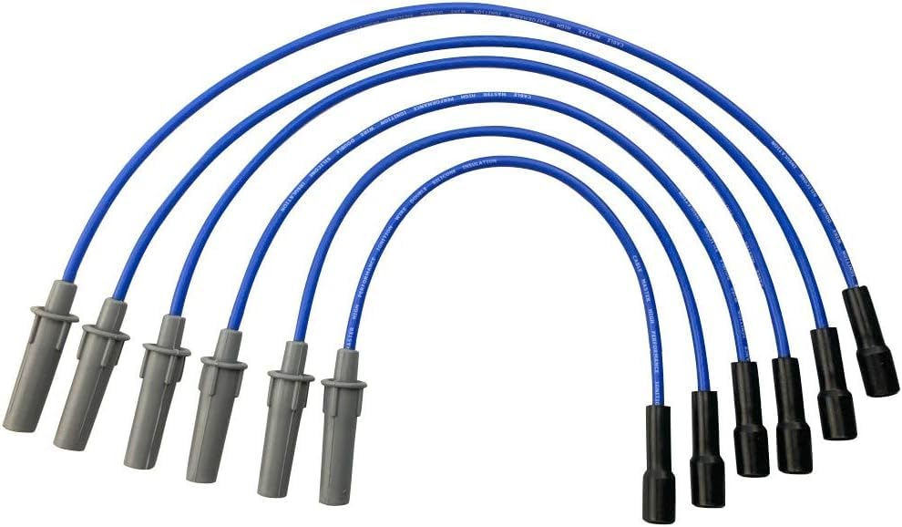 High Performance Racing Spark Plug Wires Compatible with Pacifica Town&Country Voyager Caravan Grand Caravan OHV 3.3L 3.8L V6 2001-2010 Blue