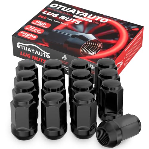 OTUAYAUTO Golf Carts Lug Nuts - Replacement for EZGO & Club Car Golf Carts - color: Black, size: 1/2-20", style: 16 PCS