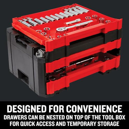 Craftsman 262-Piece Mechanic Tool Set with 3-Drawer VERSASTACK Box, SAE and Metric Socket Set, Car and Motorcycle Tool Kit with Combination Wrenches and Spark Plug Sockets, 90-Tooth (CMMT45309) - style: Craftsman 262-Piece Mechanic Tool Set with 3-Drawer