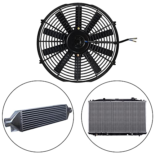 MuHize 14 Inch Electric Radiator Cooling Fan 12V 80W Push/Pull, 2 Pack - size: 2Pcs-14 inch