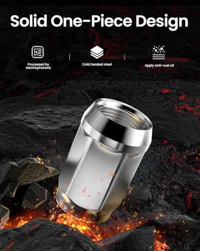 GAsupply 1/2x20 Lug Nuts 4pcs, Chrome 1.38" Tall 3/4" 19mm Hex, Cone Seat - color: Silver, size: 1/2"-20, style: 4pcs - 1.38" Tall