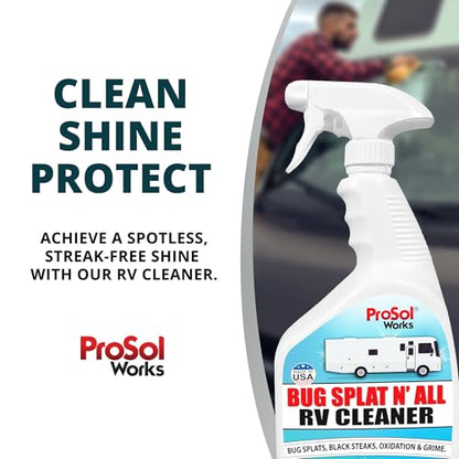 Bug Splat N' All RV Cleaner 32 fl oz - RV Car Wash Kit for Bug Guts, Road Grime, Bird Dropping Cleaner, Oxidation Remover & More - RV Wash for a Streak-Free Shine - Safe on All Surfaces - style: RV Cleaner