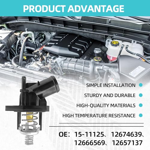 15-11125 Engine Coolant Thermostat Housing Assembly Compatible with 2014 2015 2016 2017 2018 2019 2020 Chevy Silverado, GMC Sierra 4.3 5.3 5.3L 6.2L Thermostat Housing Assembly