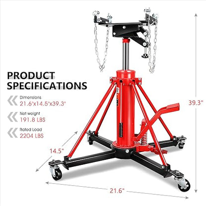 DNA Motoring Hydraulic Transmission Jack - 1 Ton 2204 lbs Capacity High Lift Telescoping Floor Jack Stand,33.2"-69.6" Lifting Range,TOOLS-00319 - style: 1 Ton