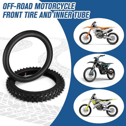 60/100-14 2.50-14 Front Tire and Inner Tube Set, 60/100-14 Dirt Bike Tire Tube for CRF110 KLX110 KX65 XR70 SSR125 110cc 125cc CRF70 KX60 KX110 RM65 JR80 PW80 TTR90 TTR110 Pit Dirt Bike Off Road
