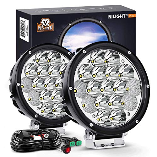 Nilight Pro Series 2PCS 7 Inch Round LED Driving Offroad Light 85W 10200LM - color: 2Pcs 85W 7Inch LED Light Kit