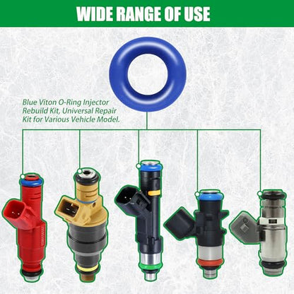 JA&MIU 50 PCS Fuel Injector O-Ring Set, Blue Viton (7.52mm X 3.53 mm) - size: Bule - 50