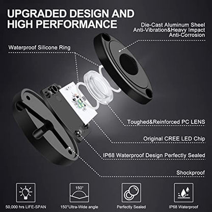 YONEDA White Rock Lights for Trucks, 8 Pods, IP68 Waterproof - color: White, size: 8 Pods