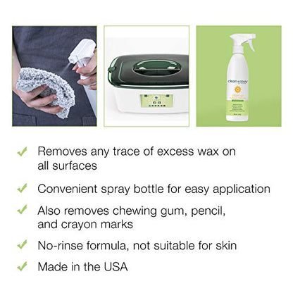 Clean + Easy Clean-Up Surface Cleanser Wax Remover Spray Pre-Waxing 16oz
