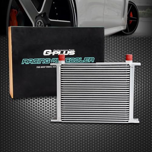 G-PLUS 28 Row AN10-10AN Universal Racing Engine Transmission Oil Cooler Radiator Oil Cooler Condenser Aluminum - color: Silver, size: 28 Row AN10