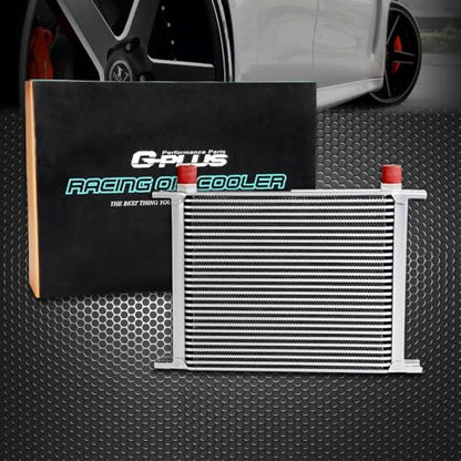 G-PLUS 28 Row AN10-10AN Universal Racing Engine Transmission Oil Cooler Radiator Oil Cooler Condenser Aluminum - color: Silver, size: 28 Row AN10
