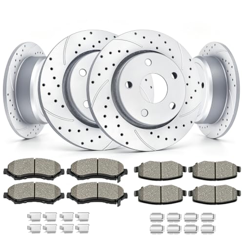 Acinoparts Front and Rear Brake Kit for 2007-2017 Jeep Wrangler 2018 Jeep - size: ABK5304053041