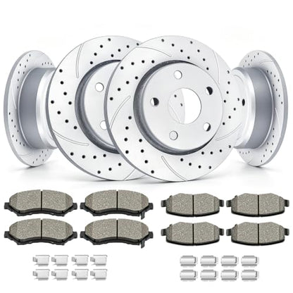 Acinoparts Front and Rear Brake Kit for 2007-2017 Jeep Wrangler 2018 Jeep - size: ABK5304053041