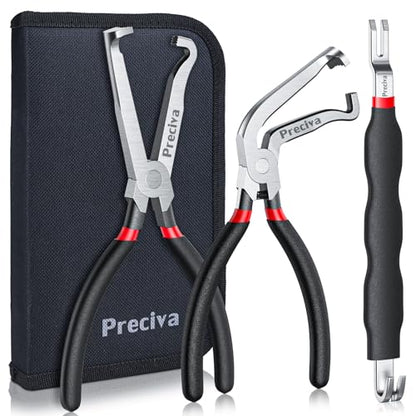 Preciva 3 PCS Electrical Disconnect Pliers, Electrical Connector Pliers for Cars, Automotive Electrical Plug Connectors, Automotive Wire Locking Push Tab - color: Black