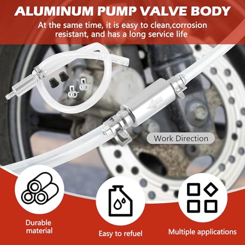 Brake Bleeder Hose Kit, 4 Pack One Way Check Valve Bleeding Tubes with Rubber & Metal Clips, Fluid Bleeder Kit for Car Motorcycle Brake and Clutch Hydraulic System Bleeding, 4 mm and 5.5 mm ID