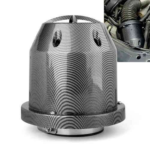 Catekro High Flow 3'' Cold Air Intake Filter, Washable & Reusable, Black