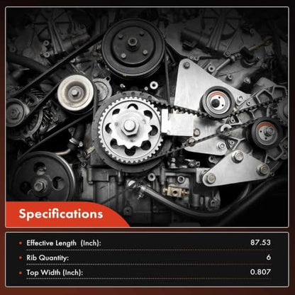 A-Premium Serpentine Belt 6-Rib 87.53 In