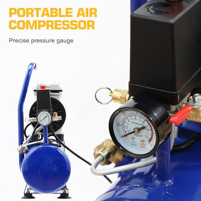 9L Ultra Quiet Air Compressor, 115PSI for Pneumatic Tools