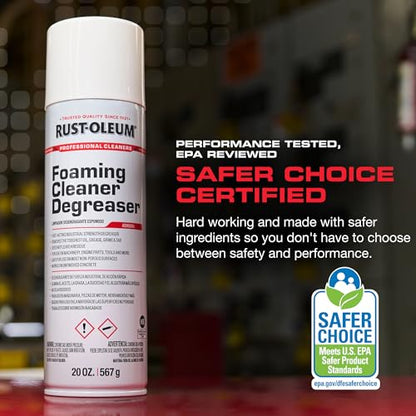 Rust-Oleum Professional Cleaners Foaming Cleaner Degreaser | 20oz Aerosol Can | Professional Strength | 6 Pack - size: 20 Ounce (Pack of 6)