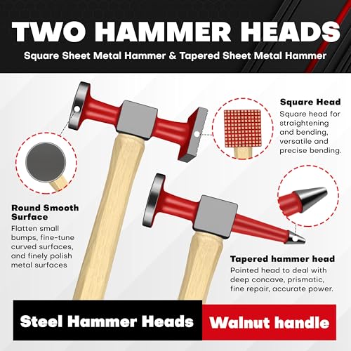 C&T 6 Piece Heavy Auto Body Repair Tool Hammer Dolly Set - size: 6pc