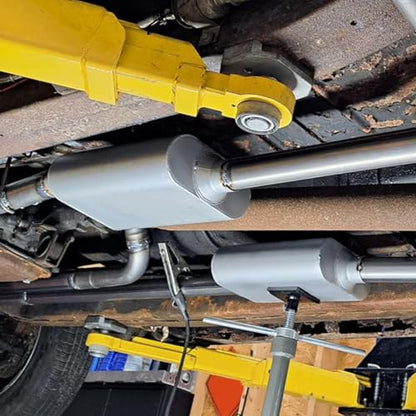 3" Center In/Out Performance Exhaust Muffler Stainless 17" Dual Chamber - size: 3" Center In/Out