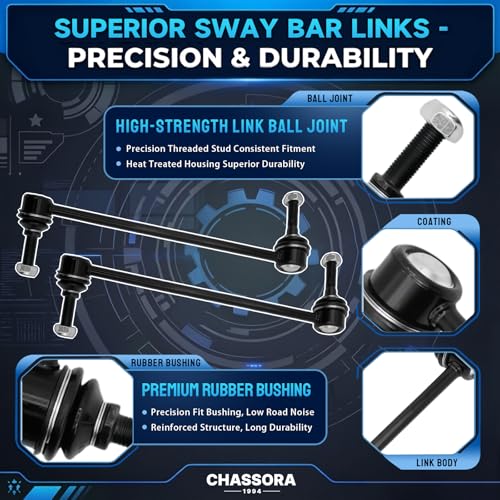 K750376 K750377 2PC Front Stabilizer Sway Bar End Link Fit for Ford 2009 Flex, Compatible with Lincoln 2009 MKS - size: K750376 K750377