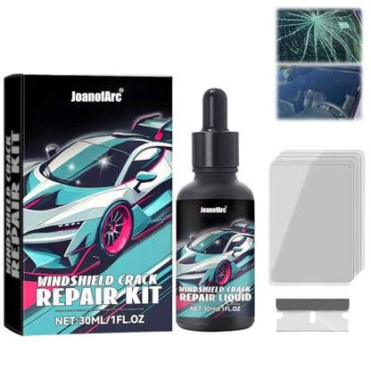 Windshield Repair Kit, Car Glass Repair Kit Quick Fix for Chips & Cracks, Windshield Crack Repair-Kit, Cracks Gone Glass Kit, Automotive Windscreen Tool, Nano Fluid Filler (1 Set)