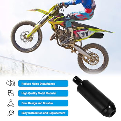EOPOAYI 28mm Muffler for 125cc 110cc Pit Dirt Bike CRF50 SSR Apollo TTR - color: Black