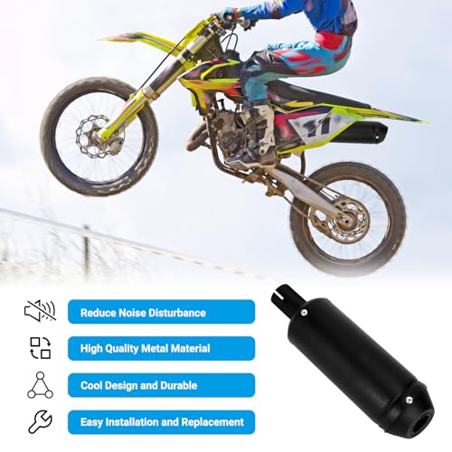 EOPOAYI 28mm Muffler for 125cc 110cc Pit Dirt Bike CRF50 SSR Apollo TTR - color: Black