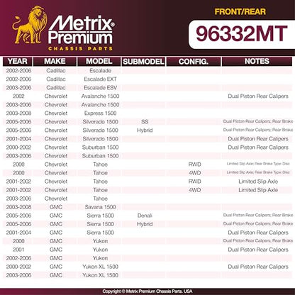 Metrix Premium Chassis Parts 304&330mm F/R Brake Rotor Kit Fits Cadillac - size: 96332MT