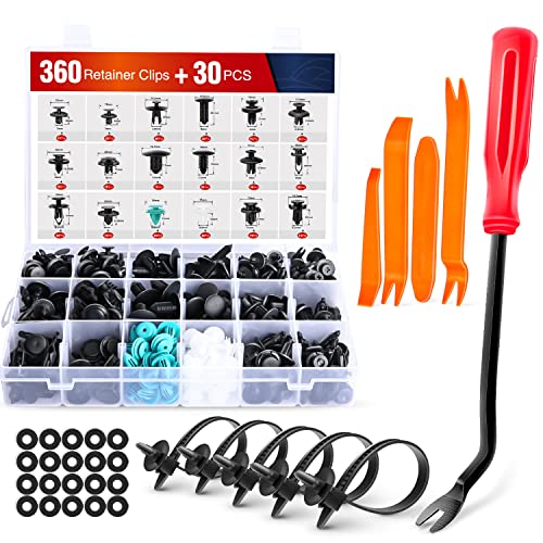 Nilight 360Pcs Car Retainer Clips Fastener Remover Kit - 18 Most Popular Sizes Auto Push Pin Rivets for Benz BMW Toyota Honda Subaru Nissan Mazda - color: 360PCS Clips + Remover